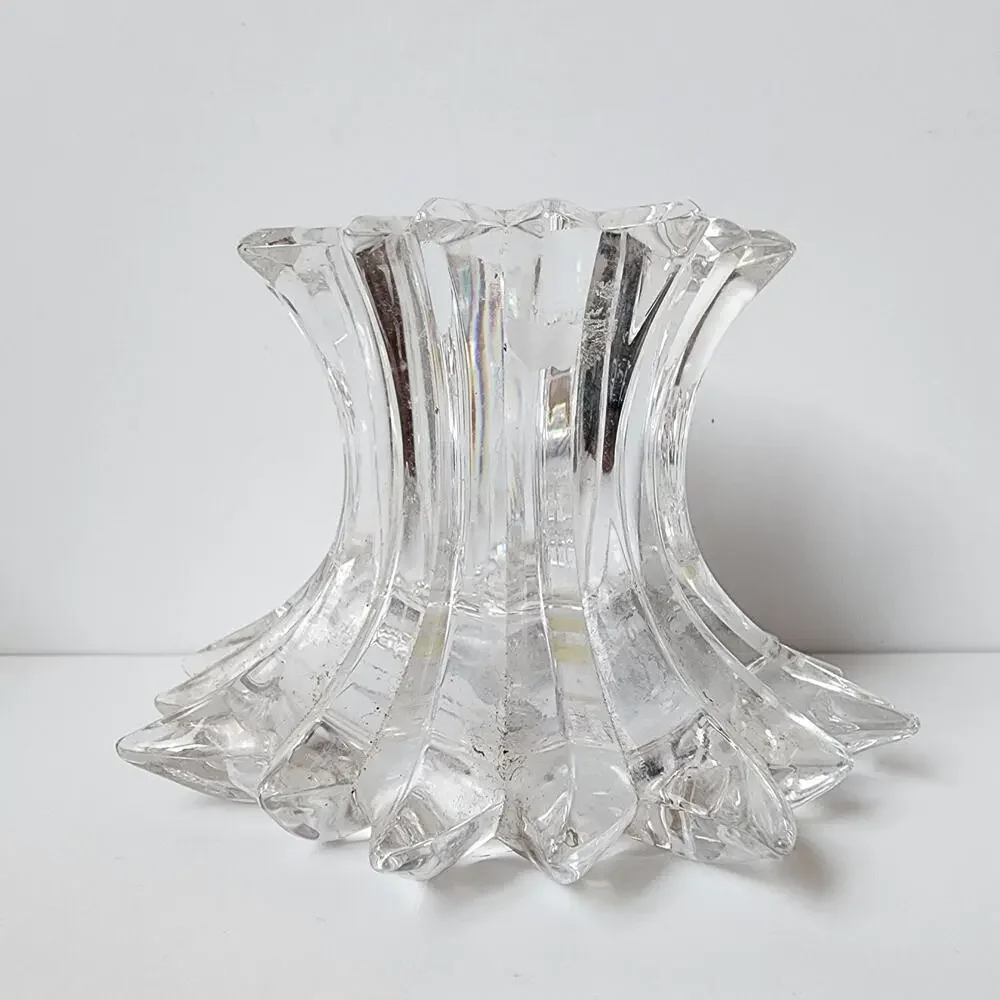 Vintage PartyLite Aurora Lead Crystal Votive Pillar Candle Holder Lot Of 3 - Picture 2 of 6